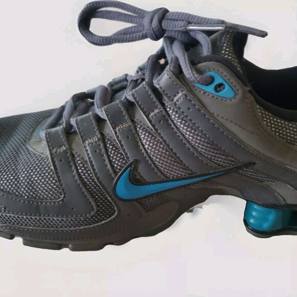 Nike Shox NZ Women 9 Sparkly Grey and Turquoise Rare 392868-040 - Picture 12 of 14